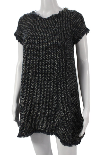 Ter Et Bantine Womens Black Shift Dress Above Knee Round Neck Size 40