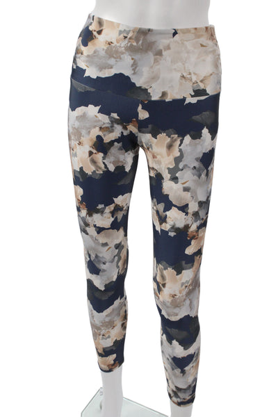 ONZIE Women Ankle Floral Leggings Blue Nylon Size XS