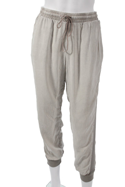 Cloth and Stone Women Jogger Pants Beige Tencel Lyocell Drawstring Size M