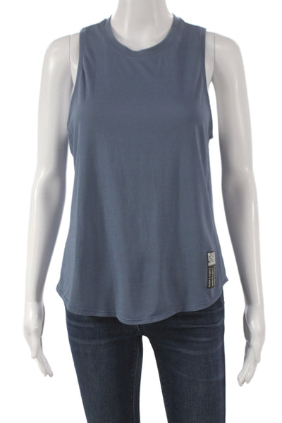 Adidas Womens Basic Athleisure Sleeveless Crew Neck Blue Tank Size S