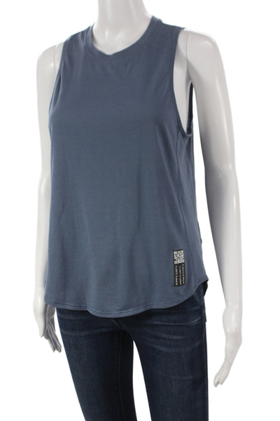 Adidas Womens Basic Athleisure Sleeveless Crew Neck Blue Tank Size S
