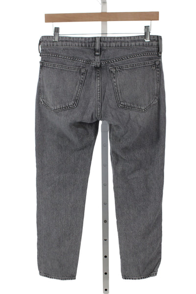 Rag & Bone Womens Gray Straight Jeans Cotton Blend Button Mid Rise Size 25