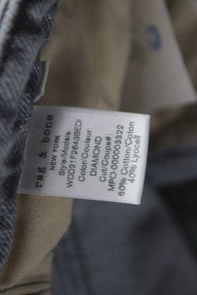 Rag & Bone Womens Gray Straight Jeans Cotton Blend Button Mid Rise Size 25