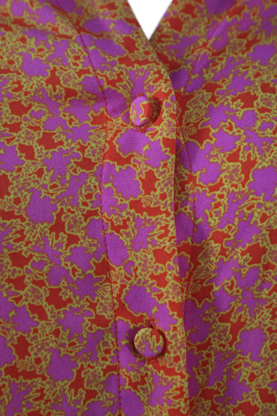 Alexis Women Maxi Floral Multicolor Long Sleeve Button Dress Size 2X