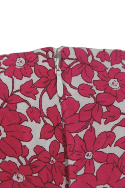 J Crew Womens Maxi Dress Pink Floral V-Neck Short Sleeve Zip Plus Size 24