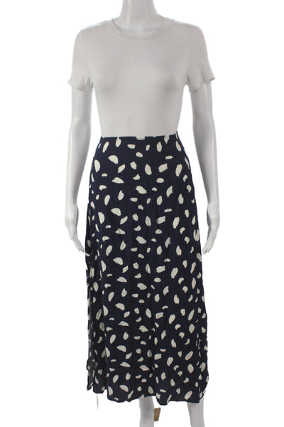 Reformation Womens Blue Animal Print Maxi Skirt Viscose Bohemian Size 20