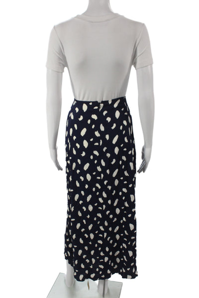 Reformation Womens Blue Animal Print Maxi Skirt Viscose Bohemian Size 20