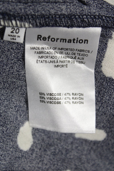Reformation Womens Blue Animal Print Maxi Skirt Viscose Bohemian Size 20