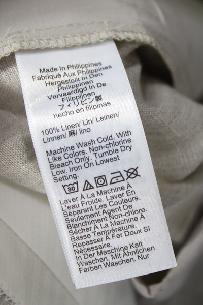J Crew Women Beige Linen Dress Pants Hook & Eye Size 18