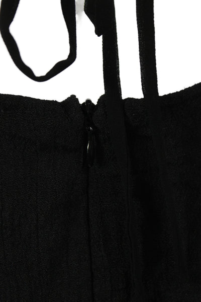 Le Salty Label Womens Maxi Dress Black Halter Sleeveless Boho Size M