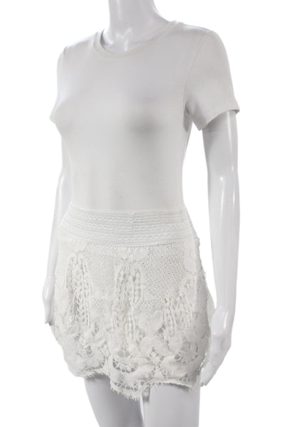 Generation Love Women White Cotton Boho Mini Skort Pull On Size S