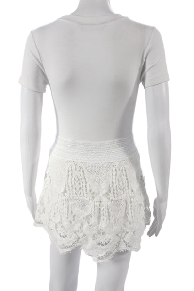Generation Love Women White Cotton Boho Mini Skort Pull On Size S