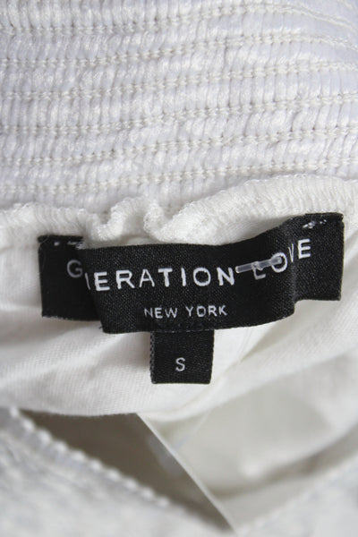 Generation Love Women White Cotton Boho Mini Skort Pull On Size S