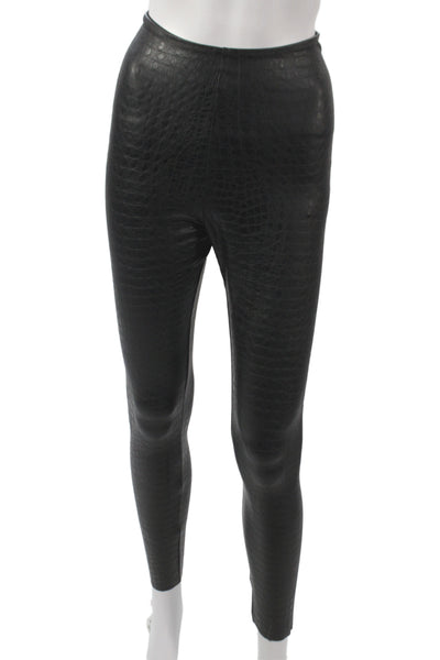 Commando Womens Ankle Animal Print Black 65% Polyurethane Leggings Size M