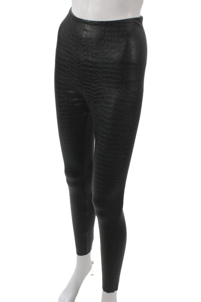 Commando Womens Ankle Animal Print Black 65% Polyurethane Leggings Size M