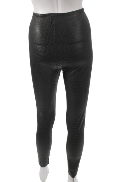 Commando Womens Ankle Animal Print Black 65% Polyurethane Leggings Size M
