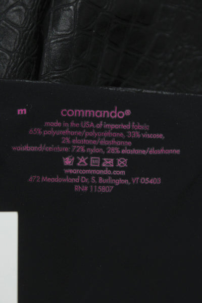 Commando Womens Ankle Animal Print Black 65% Polyurethane Leggings Size M