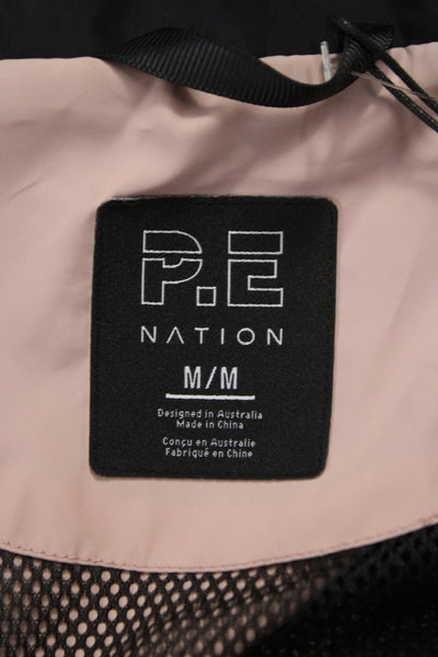 PE Nation Womens Windbreaker Pink Colorblock Long Sleeve Zip Size M