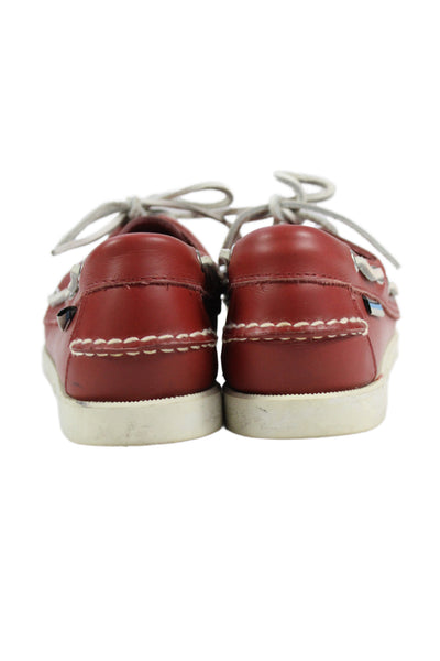 Sebago Womens Leather Lace Up Boat Shoes Brown Size 8.5 Medium