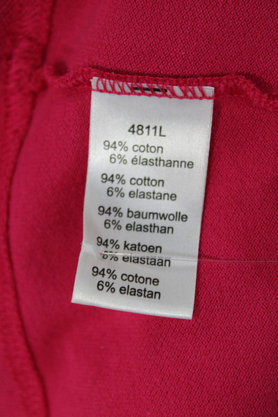 Lacoste Womens Pink Collared Short Sleeve Polo Basic Cotton Size 44