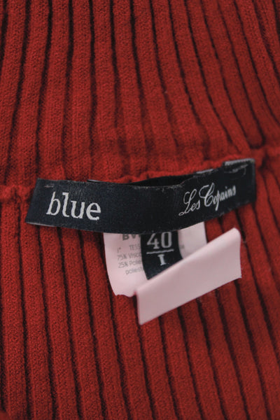 Loro Piana Women Turtleneck Sleeveless Geometric Pullover Sweater Red Size 40