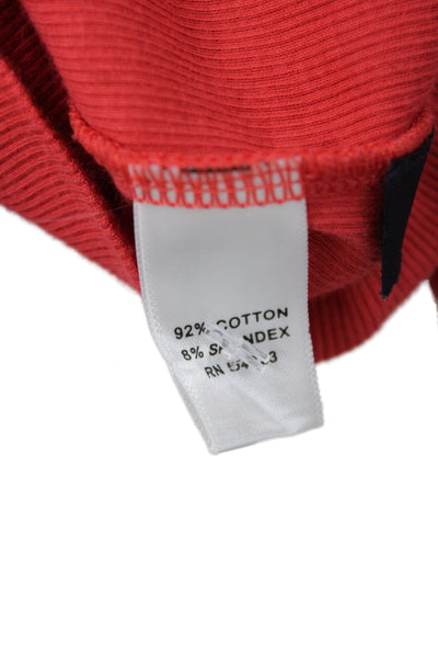 Banana Republic Women Red Cotton Scoop Neck Basic Tank Sleeveless Size M