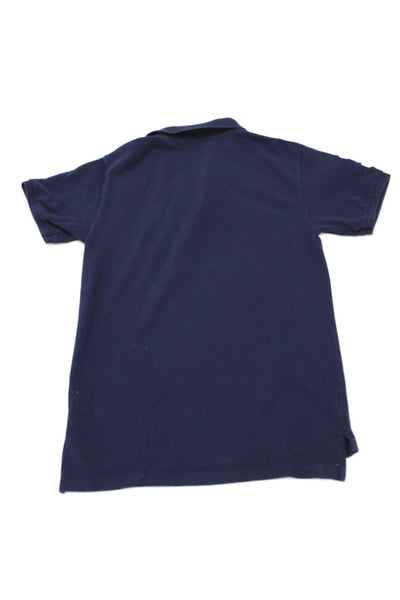 Polo Ralph Lauren Childrens Girls Short Sleeves Rugby Shirt Navy Blue Size 16-18