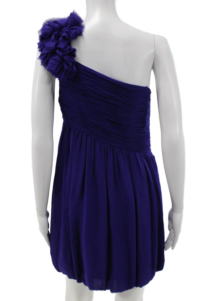 Robert Rodriguez Black Label Women One Shoulder Silk Mini Dress Purple Size 2