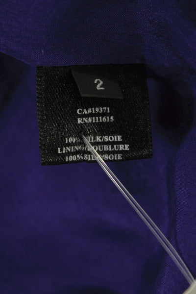 Robert Rodriguez Black Label Women One Shoulder Silk Mini Dress Purple Size 2
