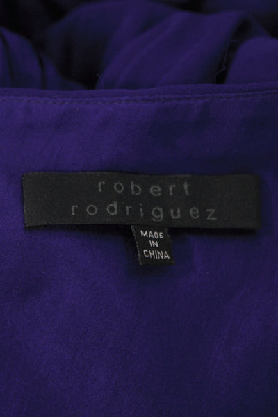 Robert Rodriguez Black Label Women One Shoulder Silk Mini Dress Purple Size 2