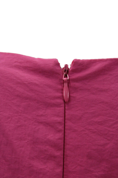 Wayf Womens Mini Dress Pink Short Sleeve Round Neck Zip Party Size M