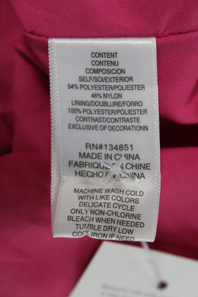 Wayf Womens Mini Dress Pink Short Sleeve Round Neck Zip Party Size M