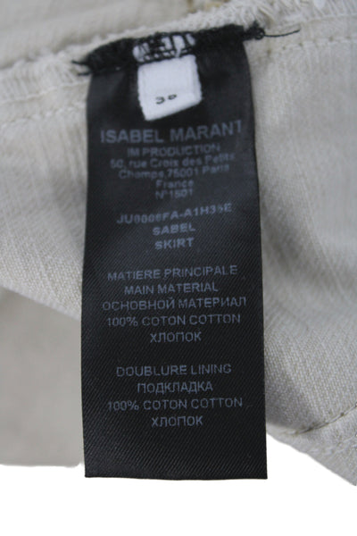 Marant Etoile Women Mini Cotton Button Beige Skirt Size 38