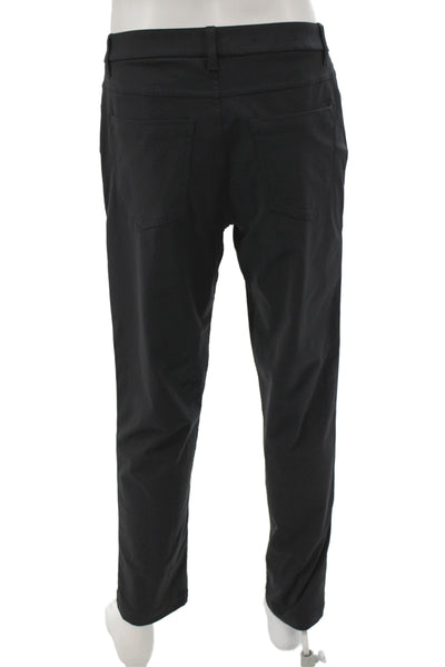 Lululemon Mens Black Chino Pants Synthetic Zip Athleisure Size 32