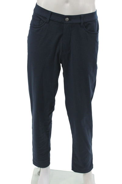Lululemon Mens Blue Chino Pants Technical Fabric Button Fly Size 32