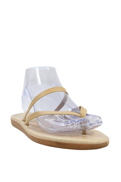 Ancient Greek Sandals Womens Leather Strappy Slide On Sandals Beige Size 9