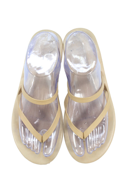 Ancient Greek Sandals Womens Leather Strappy Slide On Sandals Beige Size 9