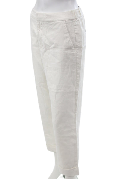 Brochu Walker Women Ankle Pants White 50% Cotton Size S