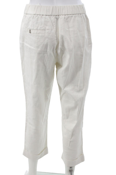 Brochu Walker Women Ankle Pants White 50% Cotton Size S