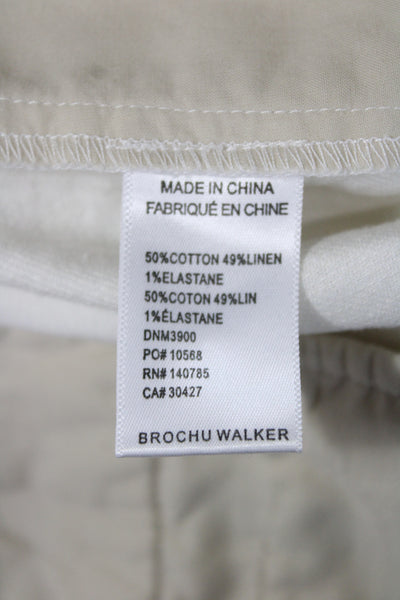 Brochu Walker Women Ankle Pants White 50% Cotton Size S
