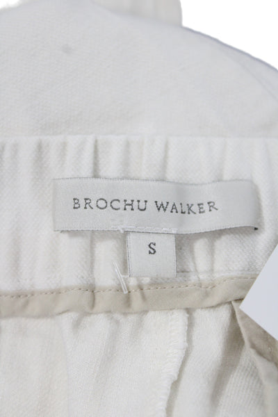 Brochu Walker Women Ankle Pants White 50% Cotton Size S