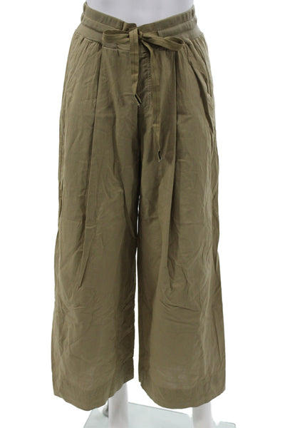 Stateside Womens Cropped Green Cotton Drawstring Pants Size S