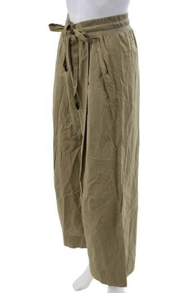 Stateside Womens Cropped Green Cotton Drawstring Pants Size S