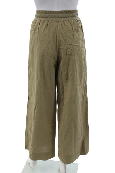 Stateside Womens Cropped Green Cotton Drawstring Pants Size S