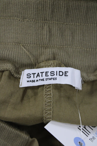Stateside Womens Cropped Green Cotton Drawstring Pants Size S