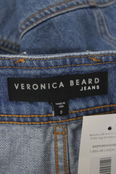 Veronica Beard Women Mini Skirt Blue Cotton Button Short Size 6