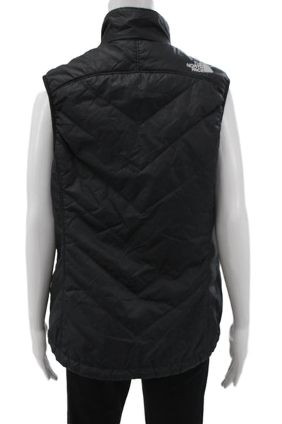 The North Face Womens Quilted Nylon Vest Black Zip Size L