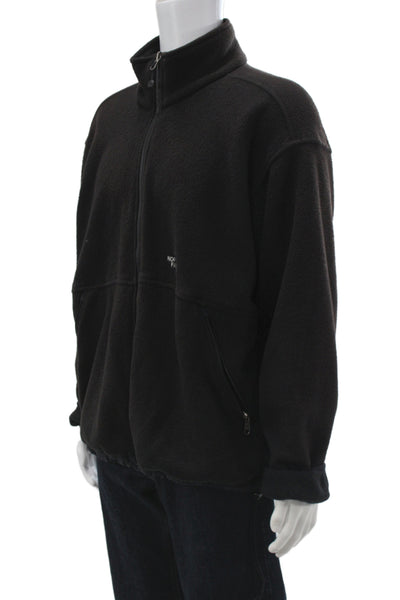 The North Face Mens Black Polyester Zip Sweatshirt Jacket Size L