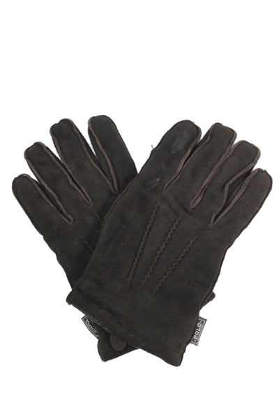 Polo Ralph Lauren Womens Leather Winter Gloves Brown Size L