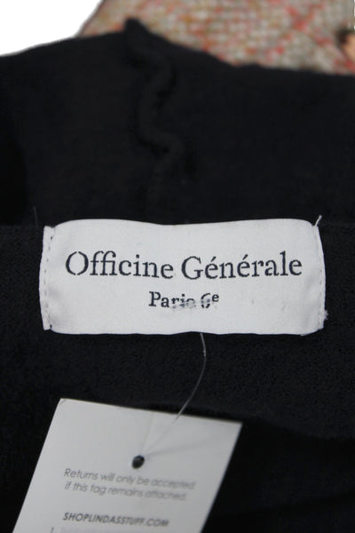OFFICINE GENERALE Womens Merino Wool High Neck Full Zip Sweater Blue Size L